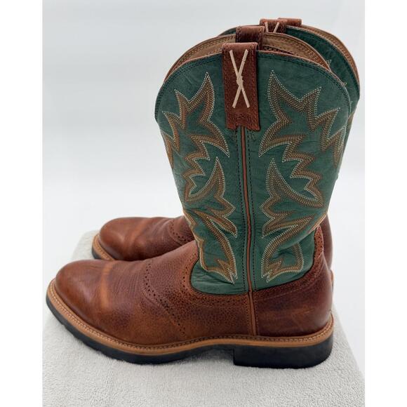 Men's Twisted X Cowboy Boots Brown and Green Leather 13D - Picture 3 of 9